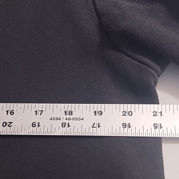 Soft Thick French Terry Black Embroidered Sleeves Sweatshirt Open Bottom - Picture 8 of 15